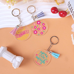Acrylic Keychain Blanks, Inspirational UV DTF Transfer Stickers, Clear Acrylic B