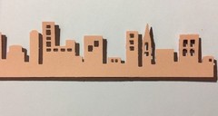 CITYSCAPE BORDER Die-Cuts(3pc) Approx.1-3/4″x 12″Town•Metropolitan •Skyline•USA•