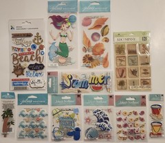Lot Of 11 JOLEE’S BOUTIQUE K&Co Momenta Scrapbooking Stickers BEACH SUMMER
