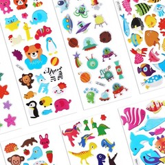 20 Sheets of 3D Puffy Stickers for Kids, Multiple Designs Self-Adhesive Stick…