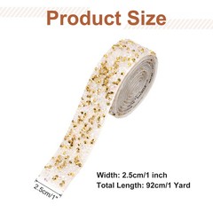 1 Inch x 1 Yard Crystal Rhinestone Sticker Ribbon Gold