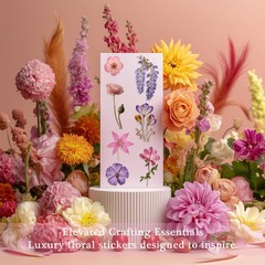 500 Pcs Flower Stickers for Scrapbook Supplies Dried Pressed Flowers Scrapbook