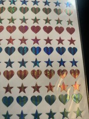 Vtg Stickopotamus Stickers Prism Hearts & Stars Small Colourful Shapes Rainbow