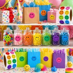 1000PCS Multi Color Smiley Face Stickers 1 Inch 2 Rolls