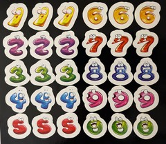 FUNNY FACES NUMBER Stickers (30pc)Smiling•Math•Years•Birthday •School•Dates•Page