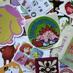 Vintage 80s 90s Y2K Sticker Partials & Singles Various Brands Years Sanrio Lot