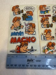 (2) Sheets 80s Cartoons Marvin Puffy Sticker Born To Be Wild Fat Comedy Red Hair