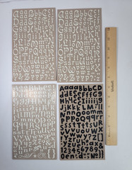 12 Alphabet Letters Rub On Sheets White Brown Black Fonts Scrapbooking Crafts