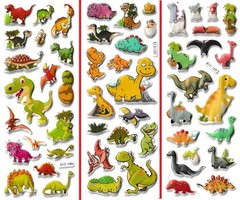 3 x 3D puffy Stickers DINOSAURS S13 🦖🦕