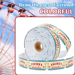 Carnival Tickets Single Roll Raffle Tickets for Events, Classroom or Carnival…