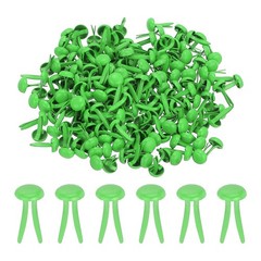 500 PCS Paper Brass Fasteners Split Pins Pastel Mini, Light Green, 4.5 x 8 mm