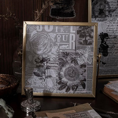 180 Pieces Vintage Black Scrapbooking Supplies Kit 120PCS Black Transparent Pape