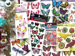 YOU CHOOSE – BUTTERFLY BIRDS & BUGS RARE 3D Stickers