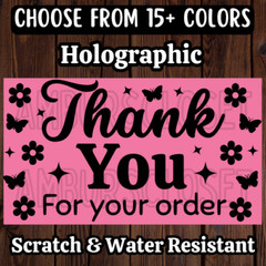 50 THANK YOU STICKERS 2.25″ LABELS SEALS FEEDBACK REVIEW SHOP FLOWERS DAISYS