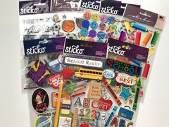 EK Success Sticko School Scrapbook Stickers Lot Sports Clubs Pencils Bus