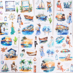 Scrapbook Sticker , 20 Sheets Journaling Stickers, Junk Journal Supplies, Pre-Cu