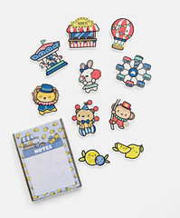 Hubman & Chubgirl Circus Theme Die Cut Stickers | Notepads from Blueberry Cows