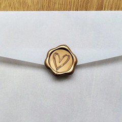 50Pcs Heart Wax Seal Stickers, Envelope Self Adhesive for Wedding Party Birthday