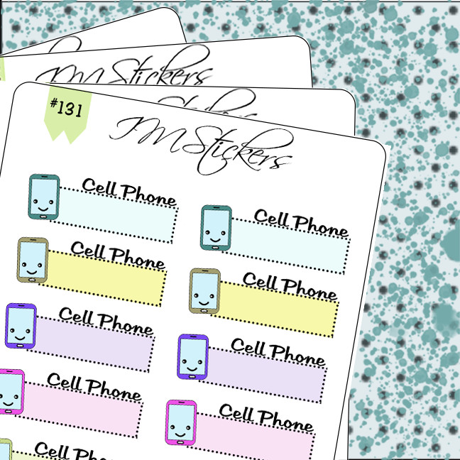 Cell Phone Bill Payment Tracker Hand Drawn Planner Stickers Home Organizer