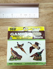Vintage Dennison Wild Game Birds Stickers Booklet 8 Sheets Complete 48 stickers