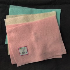 5 Faux Leather Wide Ribbon Rolls & 6 Felt Sheets 12″ x 9″ Pastel Colors Crafts