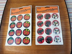 Vtg Eureka Scratch ‘n Sniff Stickers Halloween Lot Owl Cat Bat Jack ‘O Lanterns