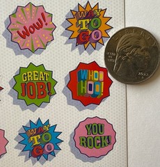 TEACHER REWARD Stickers (24pc)AGC•Saying•Great Job•School•You Rock•Card Making•