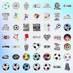 Kiouposy 100 PCS Cute Soccer Stickers, Water Bottle Stickers for Kids Teens, …