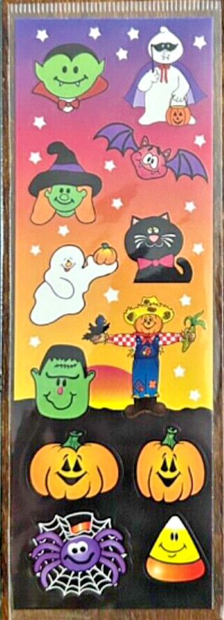 HALLOWEEN Ghost Treat Scarecrow Pumpkin Witch Spooky Oriental Trading stickers