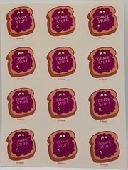 Vintage Trend Scratch ‘n Sniff Stinky Stickers Full Sheet 12 Grape Stuff Unused