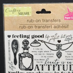 Crafters Square Paper Craft Rub On Transfer Stickers Decals Fashion Beauty Style