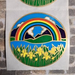 Vintage 80’s stickers Illuminations Mods rainbow butterfly heart dove lot of 10