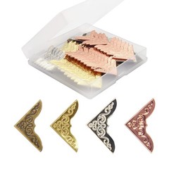 80Piece Metal Book Corners Small Iron Corner Protectors for Scrapbook, Photo…