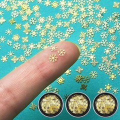 «300 Pcs Mini Metal Snowflake for Craft 0.2 Inch Small inch/ 5 mm, Gold «