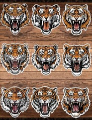 Angry Tiger Head Die Cut Vinyl Stickers Scrapbooking Laptop Waterbottle