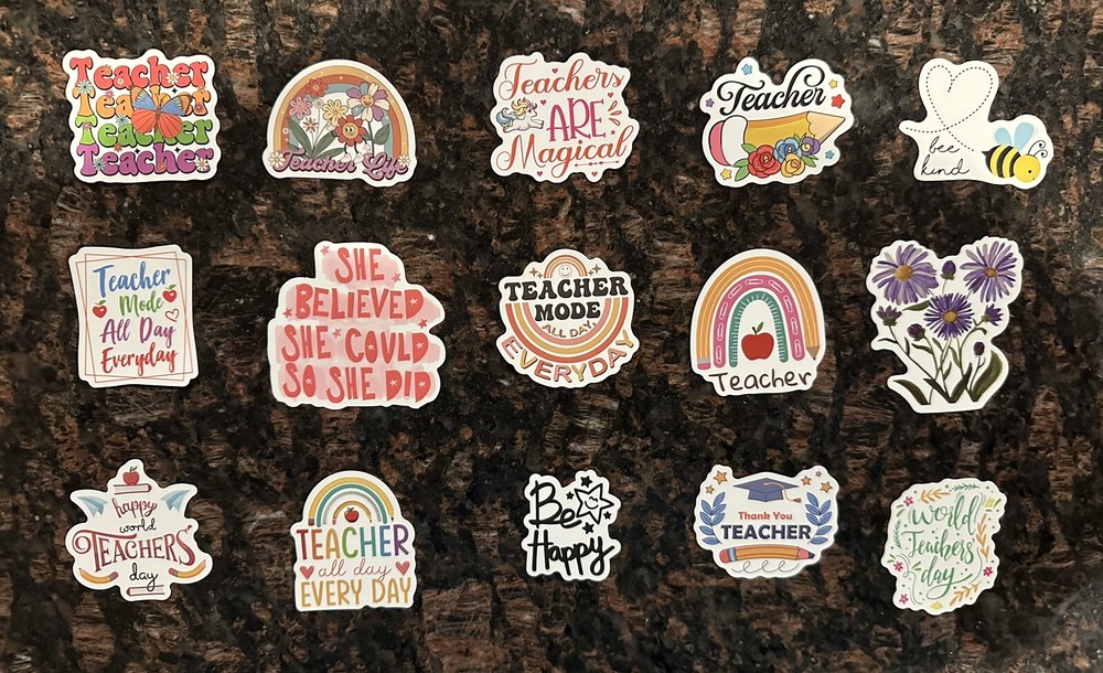 Teacher Appreciation Stickers Set Of 15/Worlds Best Teacher