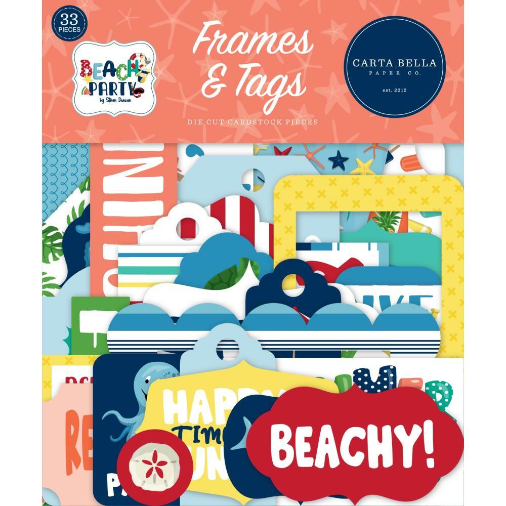 Crafts CB Frames Tags Beach Party Chillin Summer Fun Turtle Shark Octopus Dive