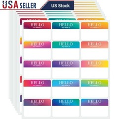 345 Pcs Rainbow Name Tags Hello My Name Is Stickers Events Parties School New