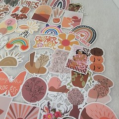 Motivational Good Vibes 100 Stickers Earth Tones Rainbows Positive Feel Good