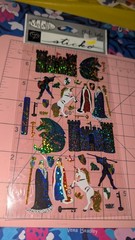 Vintage Stickers Sticko Metallic Fantasy Castle Unicorn Dragon 1 Sheet New Pack
