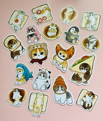 18 Mofusand Cat Stickers – Cute Japanese Aesthetic Waterproof vinyl Kawaii