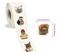 50 Mini Cute Cat Meme Stickers – Kitty Decals Phone Water Bottles Laptops