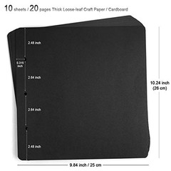10 Sheets ADVcer 10×10 Scrapbook Refill Pages Black Cardboard Photo Album Paper