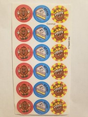 Vintage Teech-Um Stickers – Coconut Scratch and Sniff – Full Sheet – Smells!
