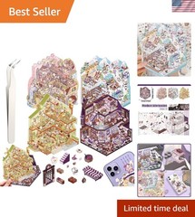 4-Themed DIY 3D Cartoon Stickers – Perfect for Scrapbooking and Stress Relief