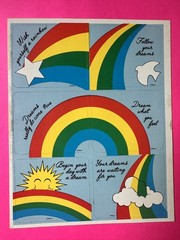 Vintage 80s RAINBOWS Stickers by Paula sun, cloud, star words rainbow stick ons