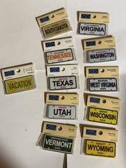 Karen Foster Mini License Plate Lot 50 States + Vacation 1 3/4″ X 3/4″ Stickers
