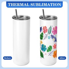 Joyclub 25 Pack Sublimation Tumblers 20 oz Sublimation Blanks Skinny Straight…