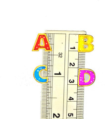 1CM A-Z Sticker 10 Sheets Colorful Alphabet Letters Self-Adhesive Glitter Metall