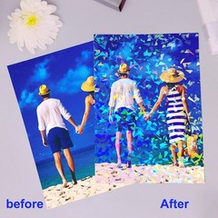 32 Hojas Holograficas Papel Adhesivo Vinilo Transparente Autoadhesivo Waterpro